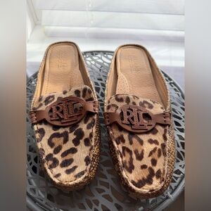 Ralph Lauren Tan Leopard Moccasins